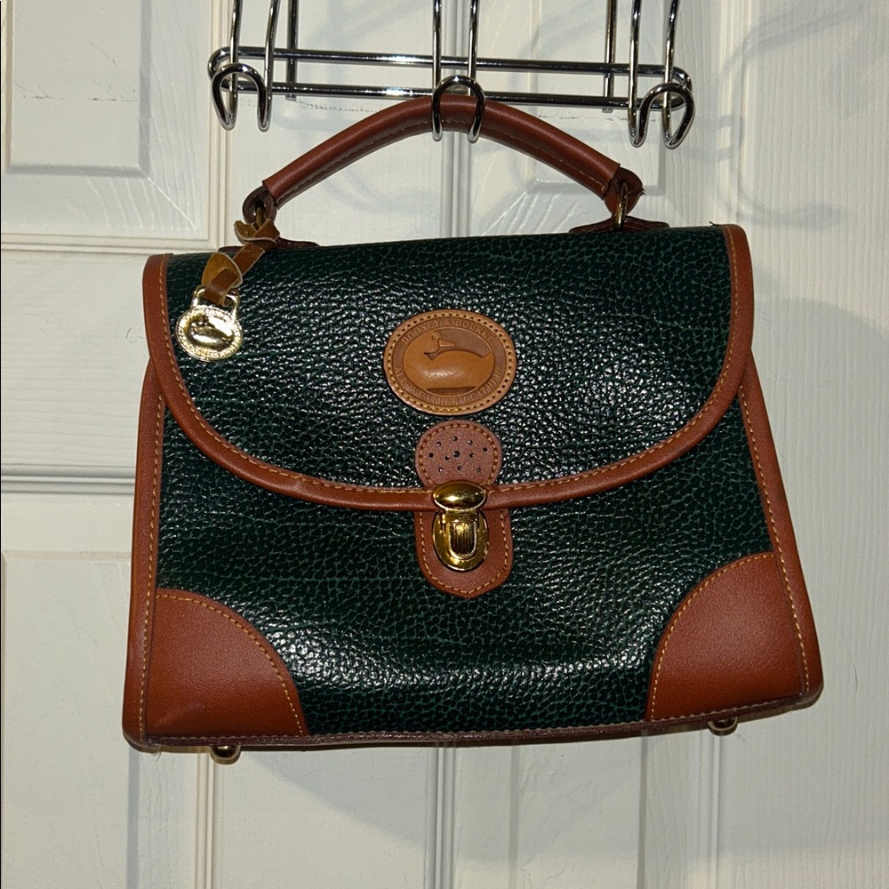 Dooney & Burke Green and Brown Leather Handbag